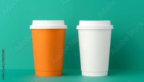 two blank brown and white cups © gomgom