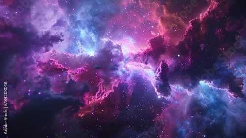 Celestial Nebula: Mesmerizing Purple Nebula n the Vastness of Space photo