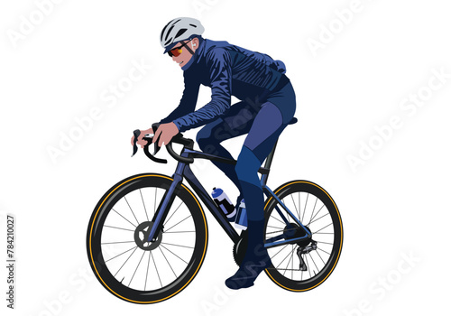 A man riding bicycle fast riding vector for background design.
