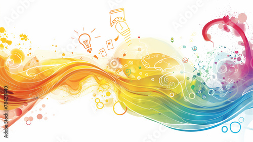 Abstract Creative Wave of Colorful Design Elements Imagination Concept