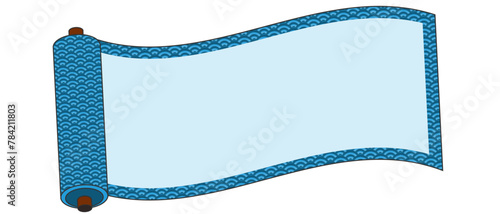 Illustration of Japanese material, unfolded scroll