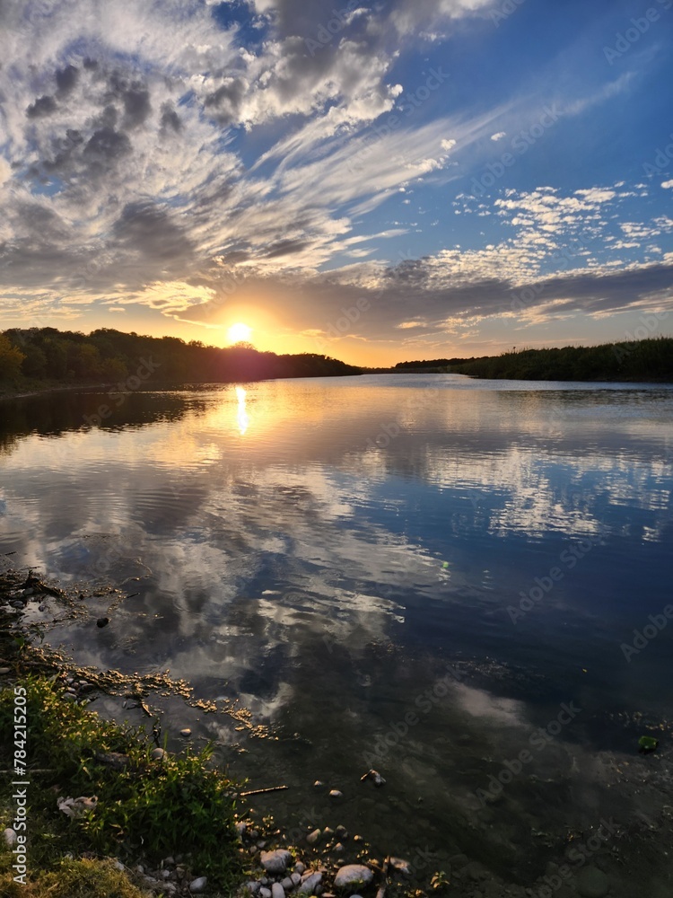 Sunset over river