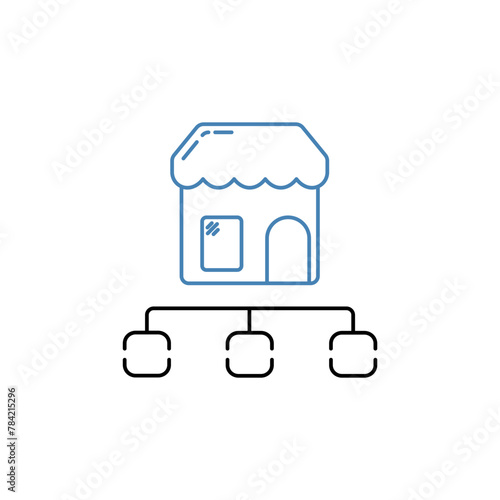 franchise concept line icon. Simple element illustration. franchise concept outline symbol design.