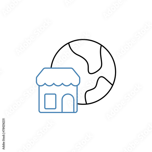 territory concept line icon. Simple element illustration. territory concept outline symbol design.