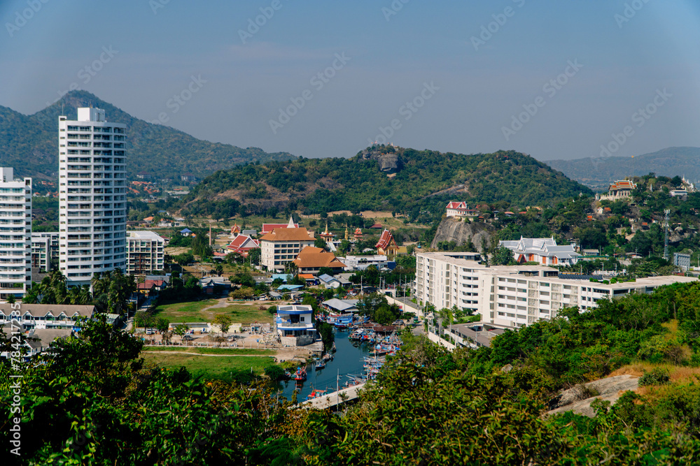 Obraz premium Top view of Hua Hin city in Thailand