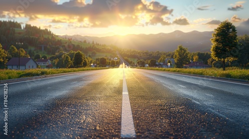 photorealistic highway on town background Generated with Ai tools