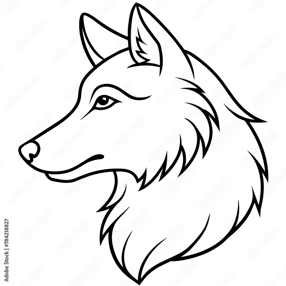        Wolf side head vector illustration.
