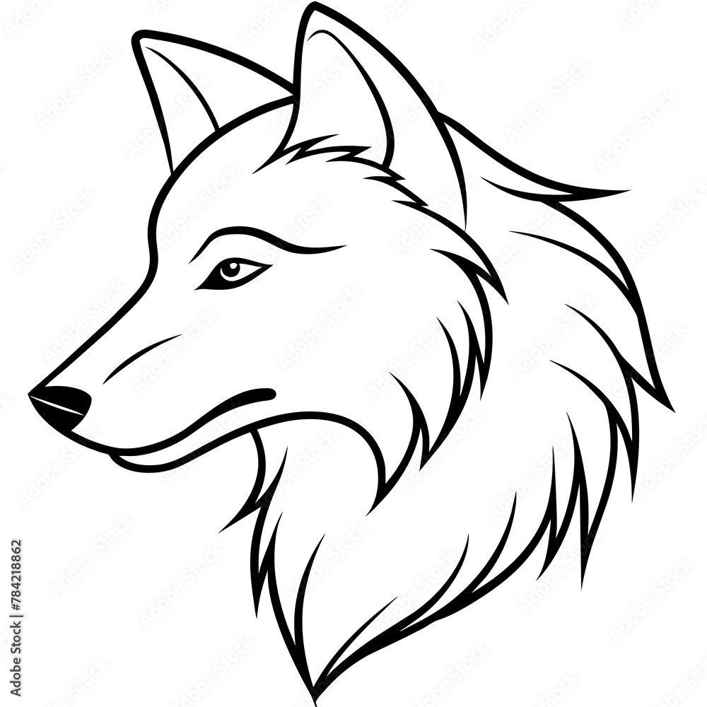 Wolf side head vector illustration.
Wolf side head vector illustration.