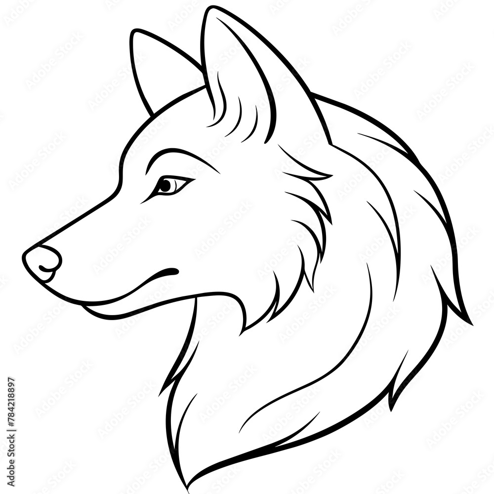        Wolf side head vector illustration.

