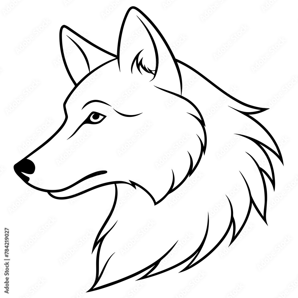 Wolf side head vector illustration.
Wolf side head vector illustration.