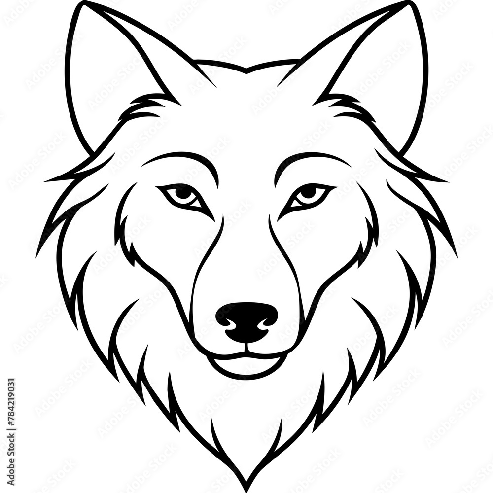 Fototapeta premium Wolf side head vector illustration.