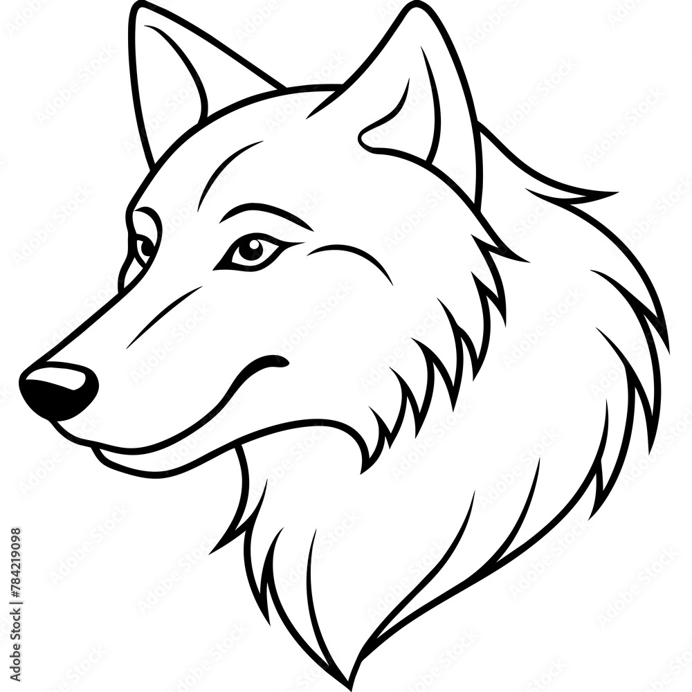 Wolf side head vector illustration.
Wolf side head vector illustration.
