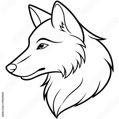  Wolf side head vector illustration.