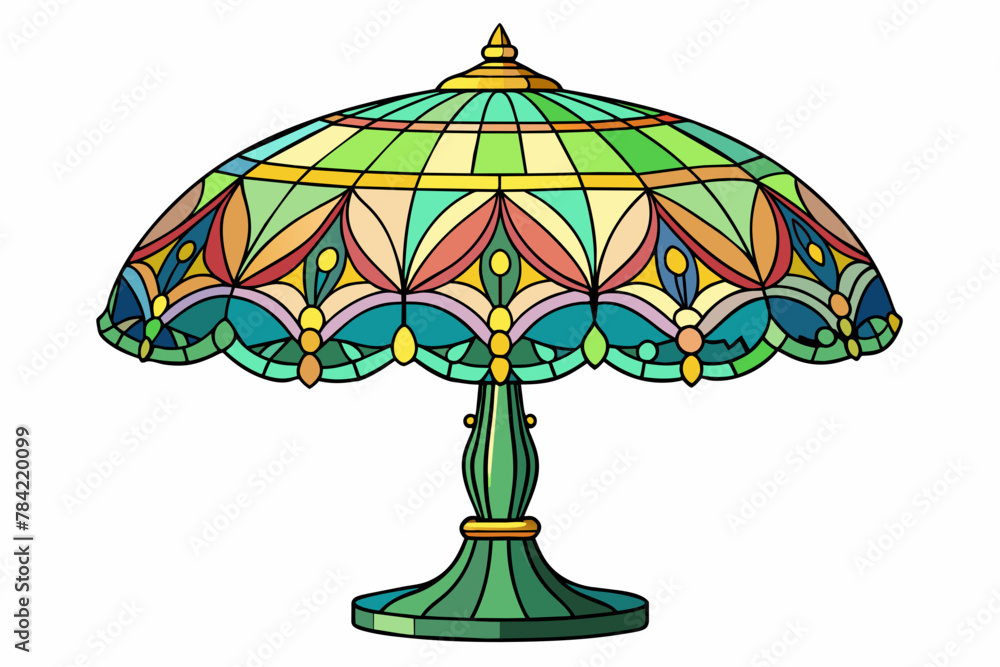 tiffany lamp wasarely style isolated vector illustration