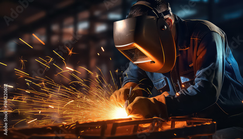 Welder working at construction site with equipment © terra.incognita