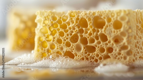 Focus on the porous surface of a new biodegradable sponge, inspiring a shift towards green products