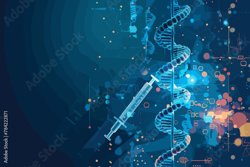 Personalized medicine concept with DNA helix, genetic testing, and targeted therapies illustration photo