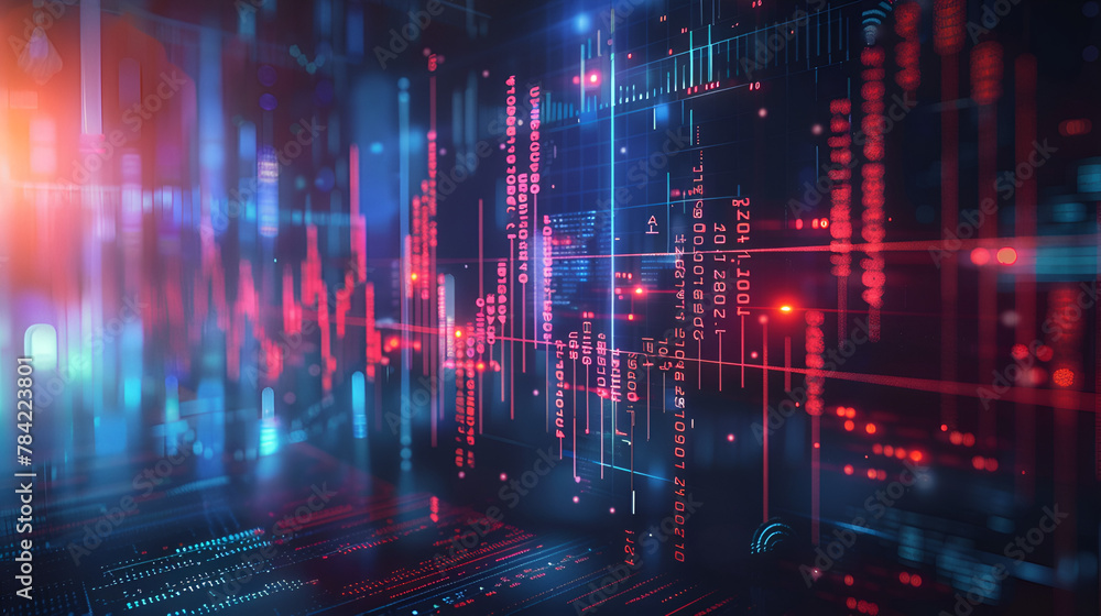 Market chart business data graph diagram and growth, generative Ai