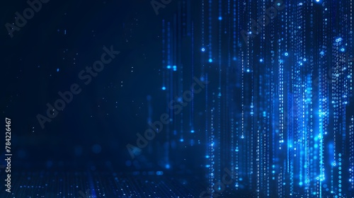 Vector background in blue with data technology and binary code. For Design, Background, Cover, Poster, Banner, PPT, KV design, Wallpaper