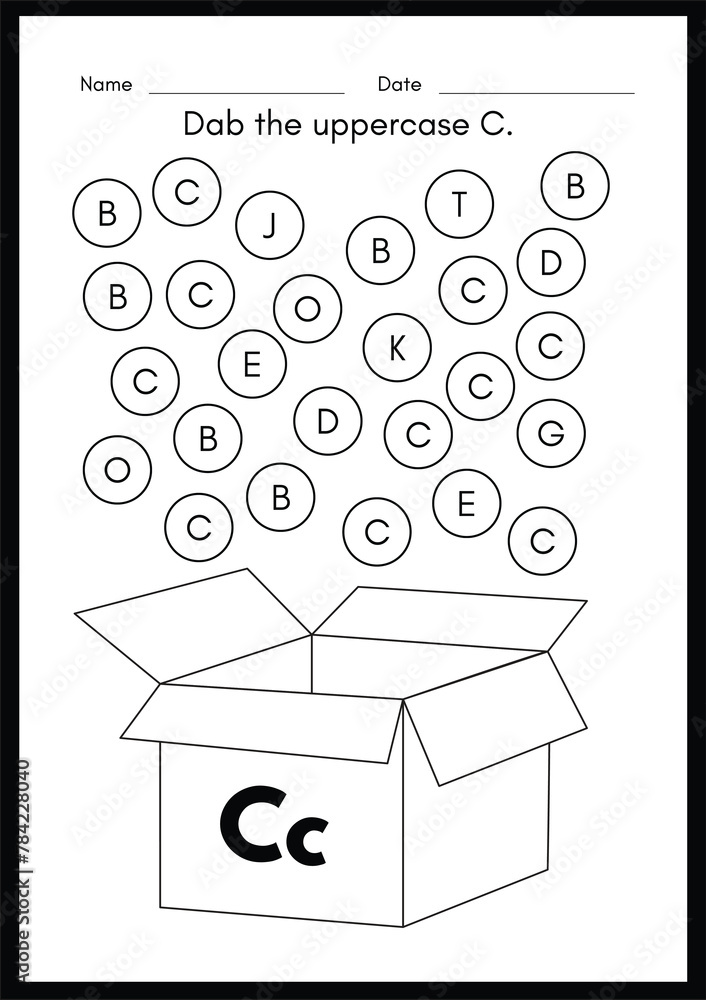 Dab the uppercase C Alphabet Worksheets Dab the uppercase C Alphabet Worksheets