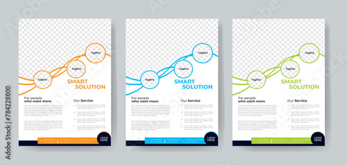 Corporate Business Flyer template layout 3 color design concept in the template.