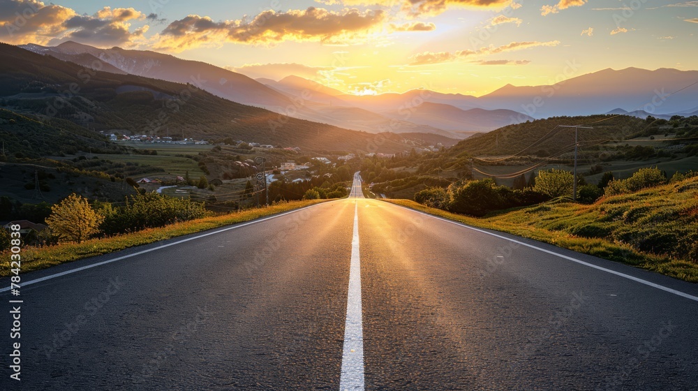 photorealistic highway on town background Generated with Ai tools photorealistic highway on town background Generated with Ai tools