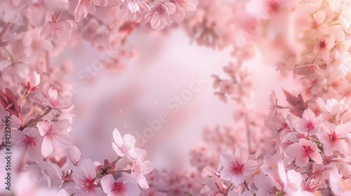 Cherry flower background with copy space for your text 