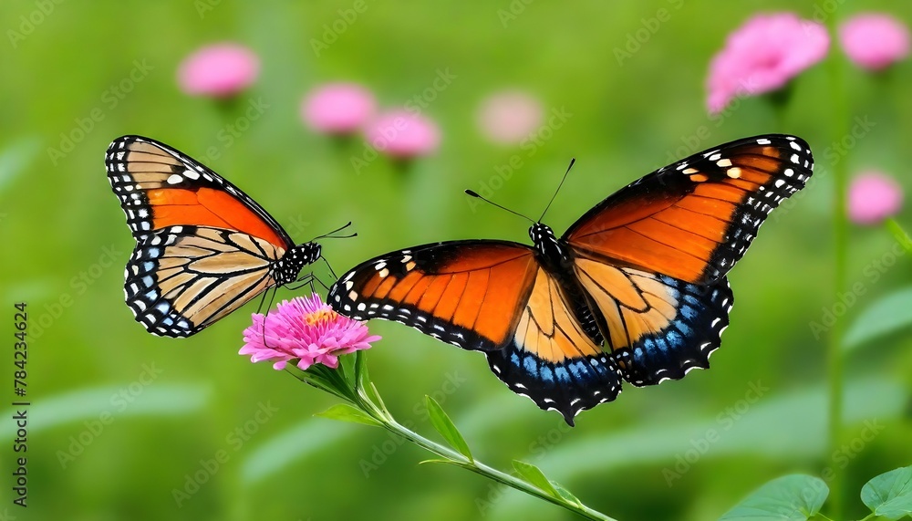 Fototapeta premium Flower-with-butterfly