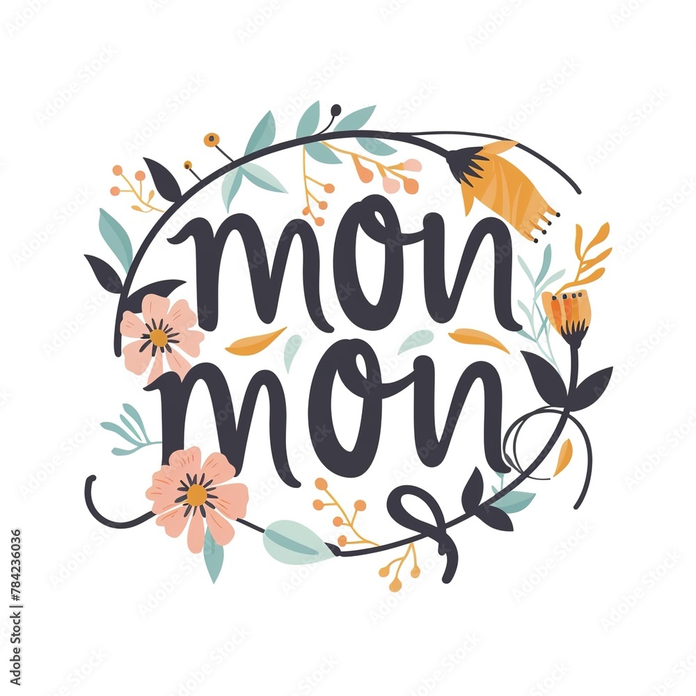 celebrating happy mother's day with arms holding each others and be surrounded by carnation flowers.VECTOR celebrating happy mother's day with arms holding each others and be surrounded by carnation flowers.VECTOR