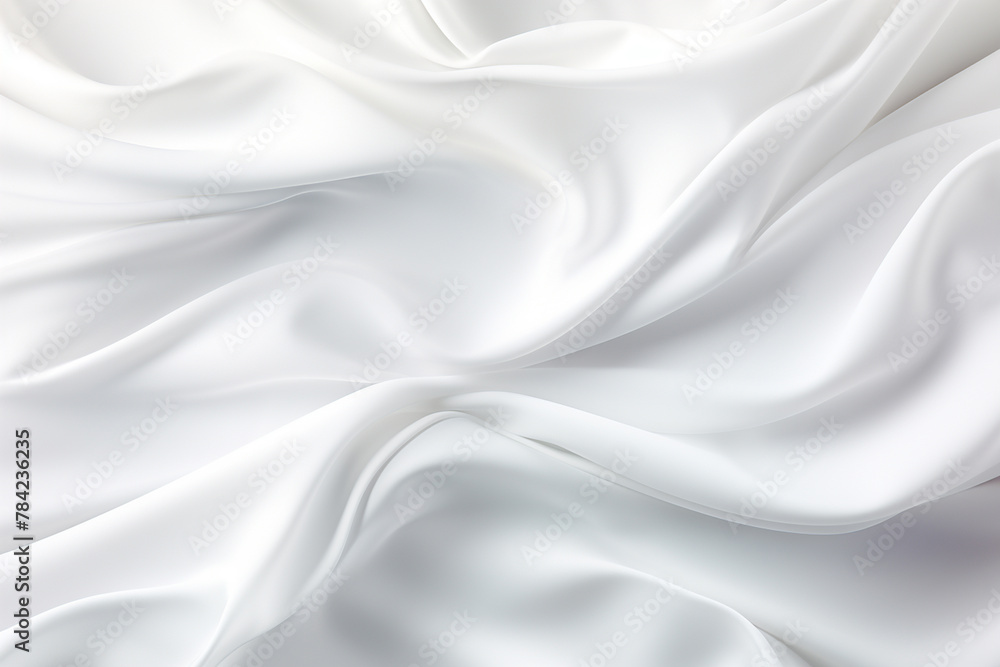 Closeup of rippled white silk fabric cloth texture. 3d render illustration Closeup of rippled white silk fabric cloth texture. 3d render illustration