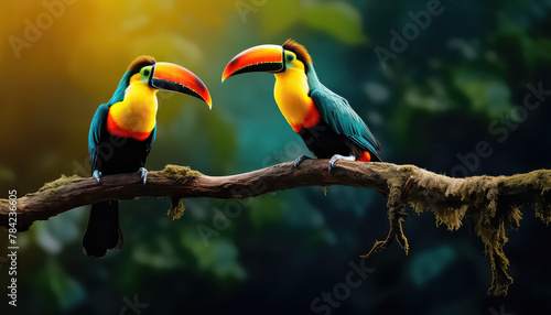 two pelicans sitting on a branch in Mexico