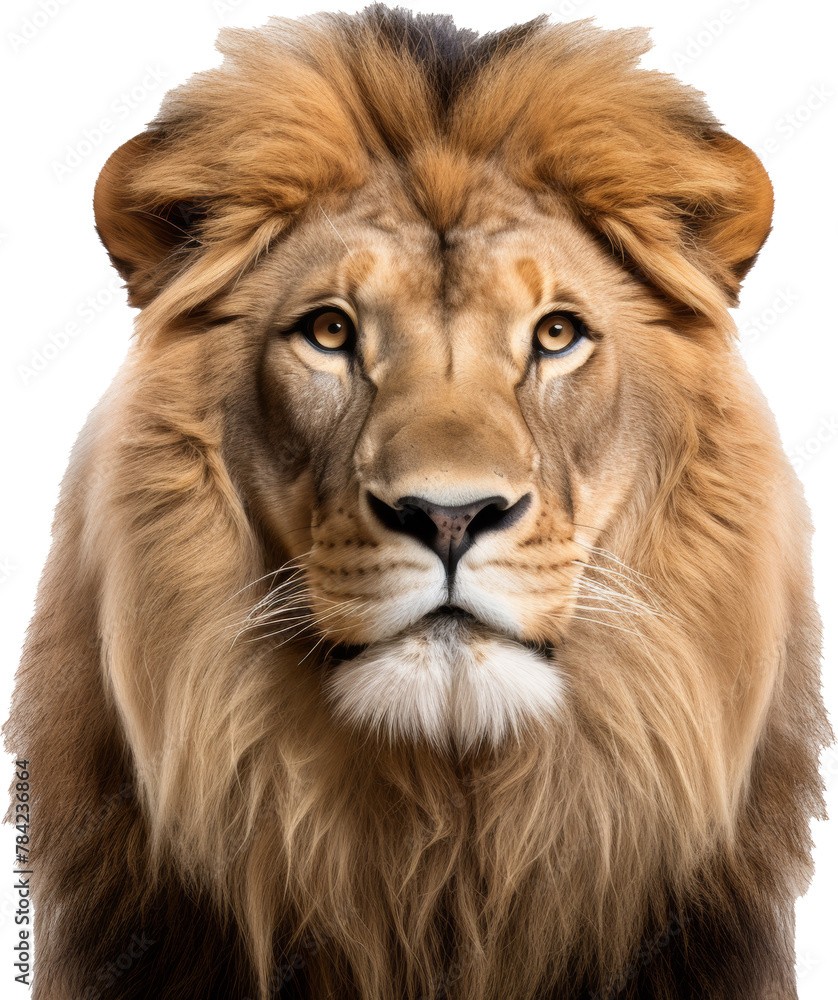 lion isolated on white or transparent background,transparency
