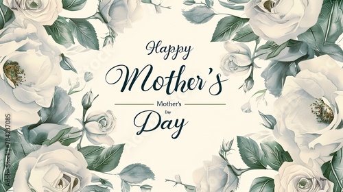 celebrating happy mother's day with arms holding each others and be surrounded by carnation flowers.VECTOR