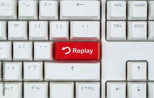 фотографія Modern keyboard with replay button