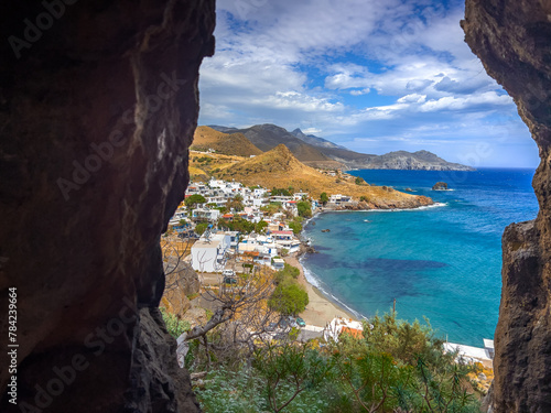 Lendas is a remote peaceful village in South Crete, with amazing rock formations, Greece. photo