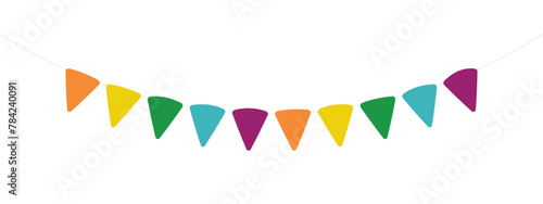 Cinco de mayo flag element. Cinco de mayo flags. Party colorful perspective flag isolated on transparent background