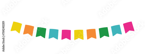 Cinco de mayo flag element. Cinco de mayo flags. Party colorful perspective flag isolated on transparent background