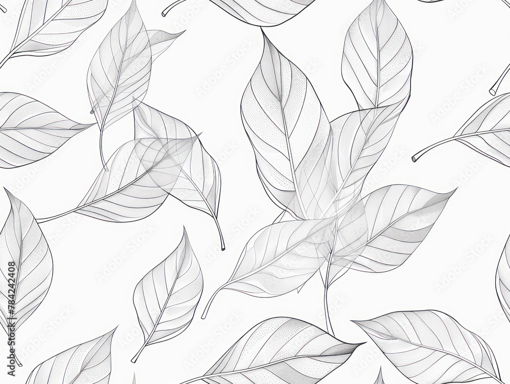 Geometric leaf outlines minimalist and sleek