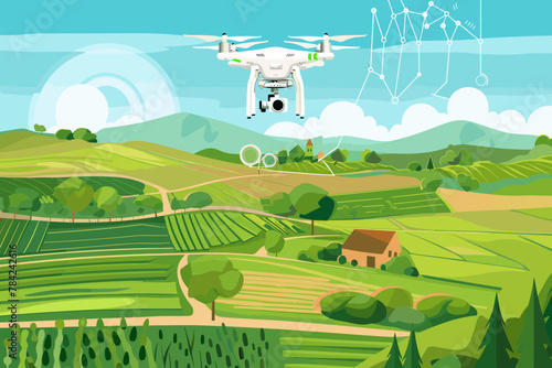 Smart precision agriculture with data-driven farming techniques, autonomous drones, and crop monitoring sensors