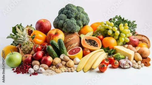 A vibrant and healthy assortment of fresh fruits and vegetables  symbolizing nutrition and healthy eating