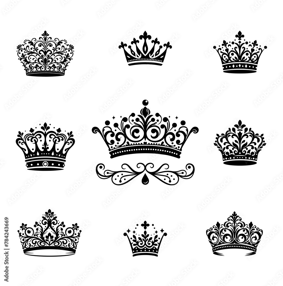 Elegant Rococo style crowns