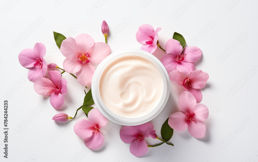 Plants and cosmetics still life,created with Generative AI tecnology. Plants and cosmetics still life,created with Generative AI tecnology.