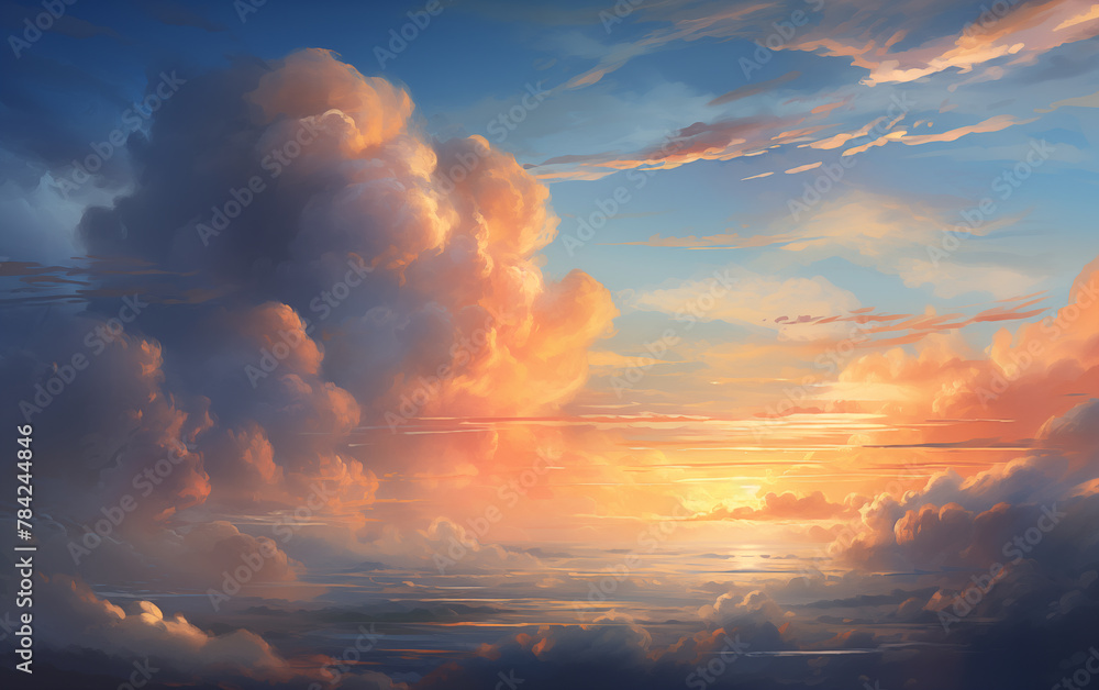 sky illustration background,created with Generative AI tecnology.