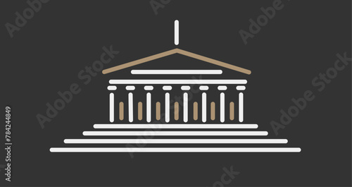Asiatic Society Library, Mumbai Building vector icon.