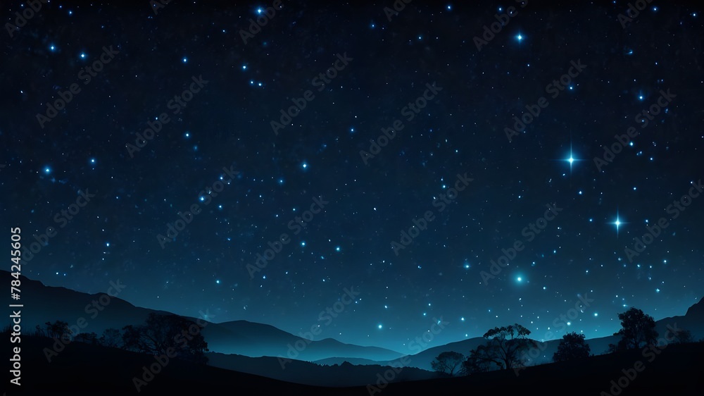 Starry Nights and Moonlit Landscapes in Nature's Embrace, Starlit Skies and Moonlit Mountains in Nature's Canvas, Moonlit Horizons and Starlit Silhouettes in Nature's Realm, Starlit Landscapes