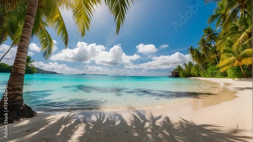 beach with palm trees