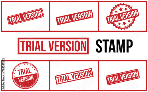 Trial Version Rubber Stamp Set Vector