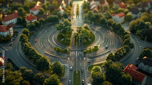 photorealistic highway on town background Generated with Ai tools