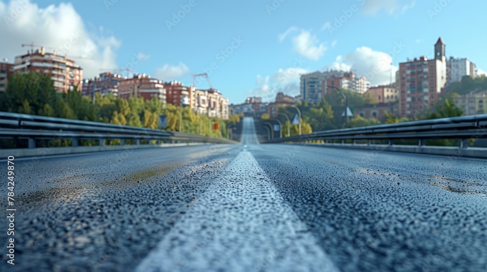 photorealistic highway on town background Generated with Ai tools