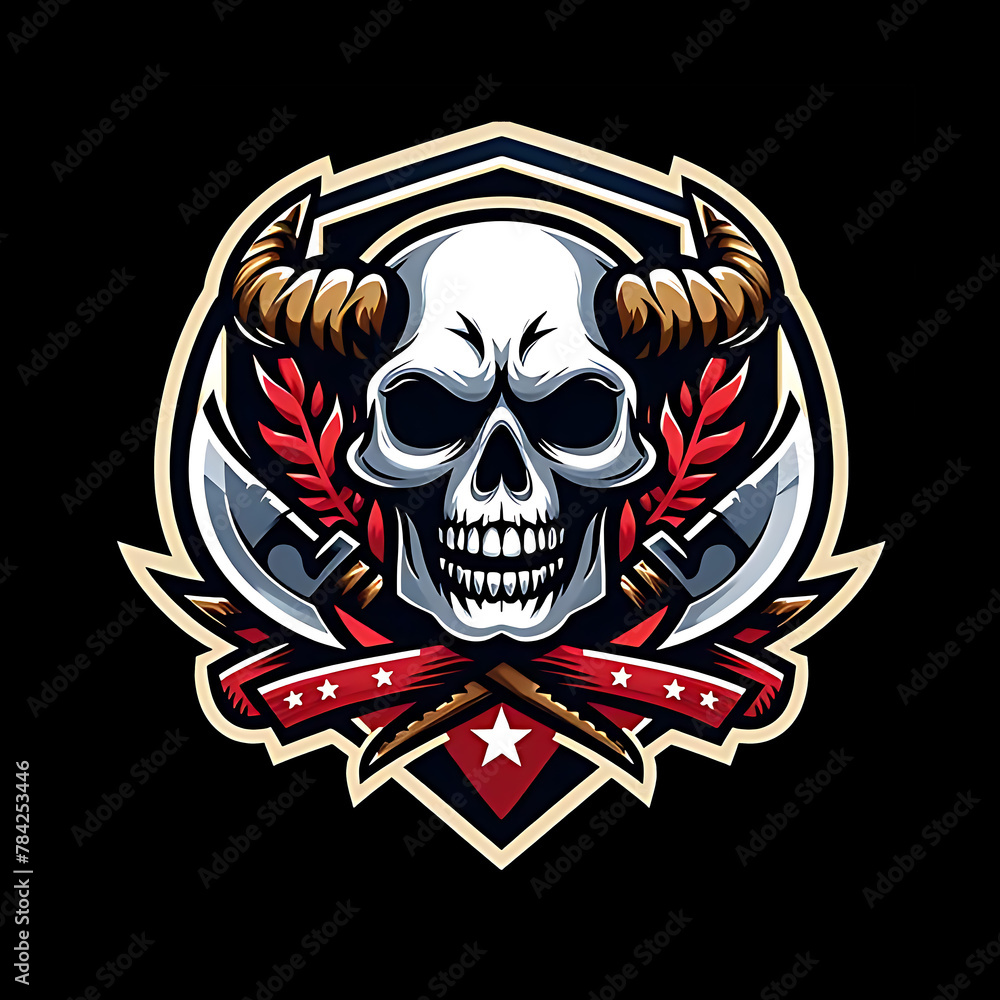 illustration design logo a skull horned illustration design logo a skull horned